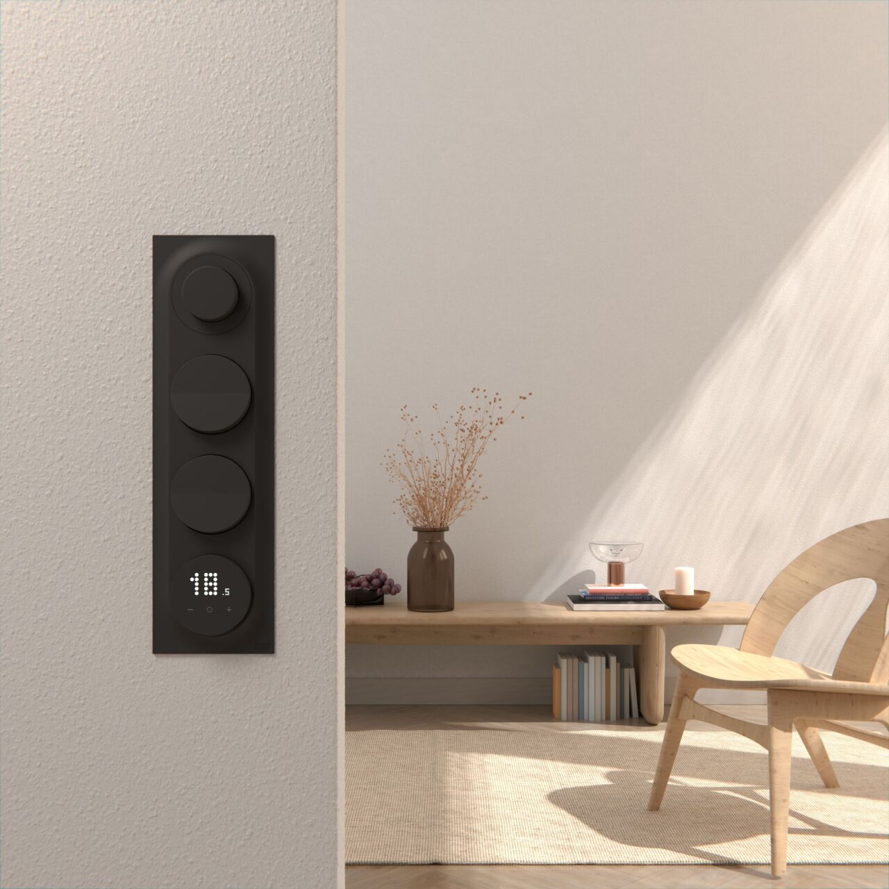 Elko one dimmer bryter termostat sort